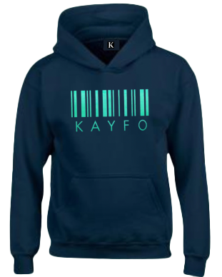 BARCODE HOODIE - Navy/Teal